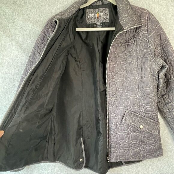 Womens Kerrits Quilted Equestrian Lightly Insulated Gray Jacket sz. Medium #AD - Picture 7 of 12